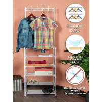 Напольная вешалка для одежды HELEX Home белая W-10