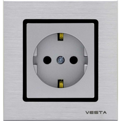 Одинарная розетка Vesta Electric Exclusive Silver Metallic FRZ00041003SER