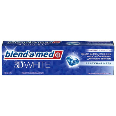 Зубная паста BLEND_A_MED 3D White Бережная мята 705561