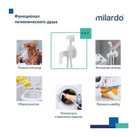 Milardo встраиваемый смеситель с гигиеническим душем глянцевый хром rora RORSBR0M08