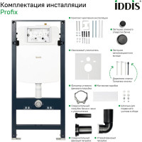 IDDIS Комплект 3в1: подвесной унитаз, инсталляция и клавиша смыва, , BASB020i73
