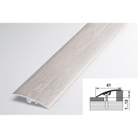 Порог разноуровневый алюминиевый (41 мм; 0.9 м; декоративный; ясень белый) Лука УТ000022134