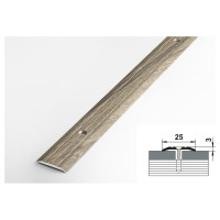 Порог прямой алюминиевый (25 мм; 0.9 м; декоративный; дуб английский) Лука УТ000026023