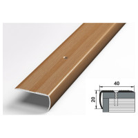 Порог угловой алюминиевый (40х20 мм; 0.9 м; декоративный; бук) Лука 00000002099