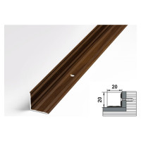 Порог угловой внутренний алюминиевый (20х20 мм; 0.9 м; декоративный; венге) Лука 00000001804