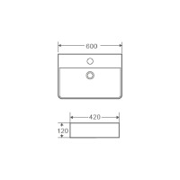 Накладная раковина Azario AZ-2173 600х420х120 мм 00055318
