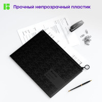 Папка-конверт BERLINGO DoubleBlack на молнии 200 мкм, черная, с рисунком ZBx_A4701