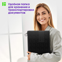 Папка-конверт BERLINGO DoubleBlack на молнии 200 мкм, черная, с рисунком ZBx_A4701