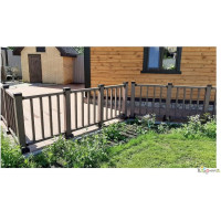 Ограждение из ДПК holzhof woodstyle секция 1000 мм с тиснением 3D WS02