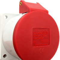Встраиваемая розетка Bals 32A, 5р, 6h, 400V, IP44, Quick-Connect 1 шт. 132002-b