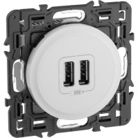 Лицевая панель Legrand Программа Celiane зарядное устройство 2 х USB 1500 мА, Кат. № 0 674 62 белый 068256