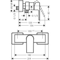 Смеситель для душа Hansgrohe Vernis Shape матовый черный 71650670