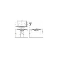 Раковина HATRIA LE FIABE 100, 1 отверстие для смесителя, подвесная или накладная Y1BQ01