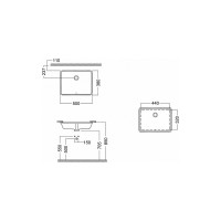 Раковина HATRIA BAHIA 50, встраиваемая снизу, без отверстий для смесителя BH0500380010TU0