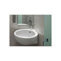 Угловая подвесная раковина HATRIA YOU&ME крепление чаши слева, 1 отверстие для смесителя Y0H601