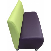 Секция дивана Мягкий офис Классик двухместная салатовая-фиолетовая КЛ601СЛТФЛТ