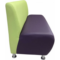 Секция дивана Мягкий офис Классик двухместная салатовая-фиолетовая КЛ601СЛТФЛТ