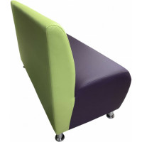 Секция дивана Мягкий офис Классик двухместная салатовая-фиолетовая КЛ601СЛТФЛТ