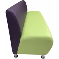 Секция дивана Мягкий офис Классик двухместная салатовая-фиолетовая КЛ601СЛТФЛТ