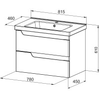 Подвесная тумба Orange TOPLINE Milano с умывальником TP-MR80+RA