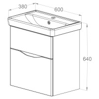 Подвесная тумба Orange TOPLINE Marseille с раковиной, белая TPMS60+RA
