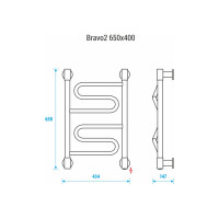 Полотенцесушитель ENERGY Bravo2 650x400 00-УТ-00928