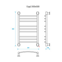 Полотенцесушитель ENERGY Ergo2 850x500 00-УТ-00931