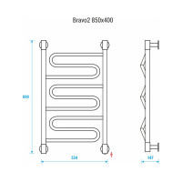 Полотенцесушитель ENERGY Bravo2 850x500 00-УТ-00929