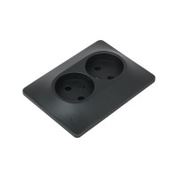 Розетка Systeme Electric Glossa Антрацит 2-ая б/з, 16А в сборе SE GSL000720