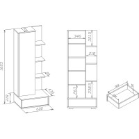 Стеллаж СОКОЛ венге/беленый дуб СТ-9 СТ9В5бд5
