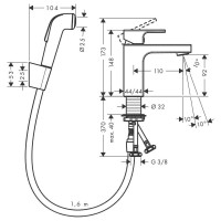 Набор для биде Hansgrohe Vernis Shape хром 71216000
