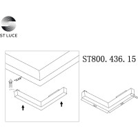 Магнитный трековый светильник ST luce угловой ST800.436.15