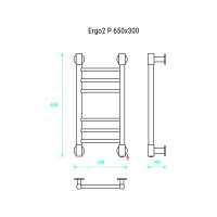 Полотенцесушитель ENERGY Ergo2 P 650x300 прямой УТ-УТ-00999