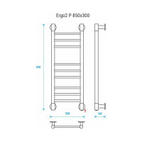 Полотенцесушитель ENERGY Ergo2 P 850x300 прямой УТ-УТ-00998
