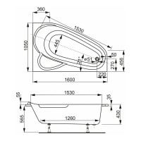 Акриловая ванна VAGNERPLAST SELENA 160x105 Left VPBA163SEL3LX-04