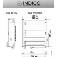 Полотенцесушитель INDIGO Oktava Slim 3 electro 60/50 таймер, скрытый монтаж, универсальное подключение R/L LСLOKS3E60-50MGRt