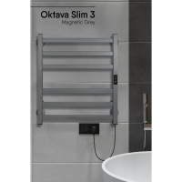 Полотенцесушитель INDIGO Oktava Slim 3 electro 60/50 таймер, скрытый монтаж, универсальное подключение R/L LСLOKS3E60-50MGRt