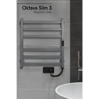 Полотенцесушитель INDIGO Oktava Slim 3 electro 60/50 таймер, скрытый монтаж, универсальное подключение R/L LСLOKS3E60-50MGRt