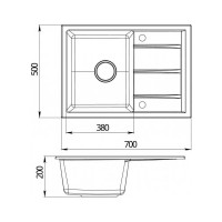 Кварцевая мойка EMAR EMQ-1700.Q Оникс