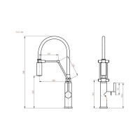 Кухонный смеситель EMAR из нержавеющей стали ЕСВ 7012 Black