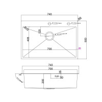 Мойка универсального монтажа EMAR EMB-125A PVD Nano Dark