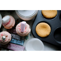 Металлическая форма для кексов, маффинов, капкейков S-Chief 265x188 см розовый 609848