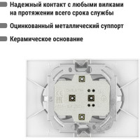 Двойная розетка с защитными шторками, белая 2П+З 16А 250В TDM ELECTRIC Таймыр SQ1814-0018