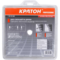 Диск пильный Кратон по дереву PROFESSIONAL 185x30x2.5 мм 24Т в комплекте переходное кольцо 30x20 мм 1 06 03 040