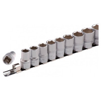 Набор торцевых головок 1/2", 6-ти гр CrV, 10-22 мм, 10 шт. STELS 13600