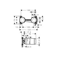 Скрытая часть HANSGROHE 13622180 00019899
