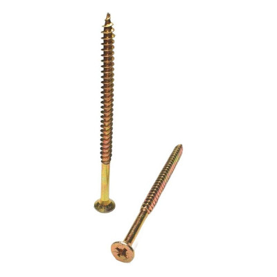 Саморез желтый универсальный оцинкованный с потайной головкой 5.0x90 мм, pz2, 10 кг GSMETZ 1035090