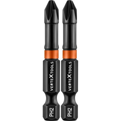 Набор бит IMPACT PH2, 50 мм, 2 шт vertextools IP-PH2-50-2