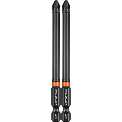 Набор бит IMPACT PH2, 90 мм, 2 шт vertextools IP-PH2-90-2