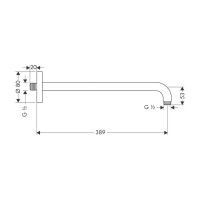 Держатель душа HANSGROHE 27413000 389 мм 00000007711